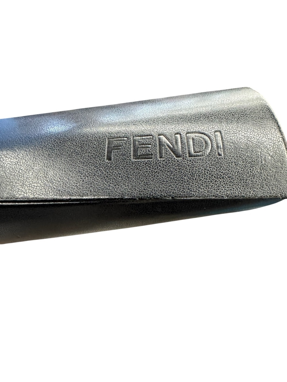Fendi Black Embossed Leather Eyewear Case
